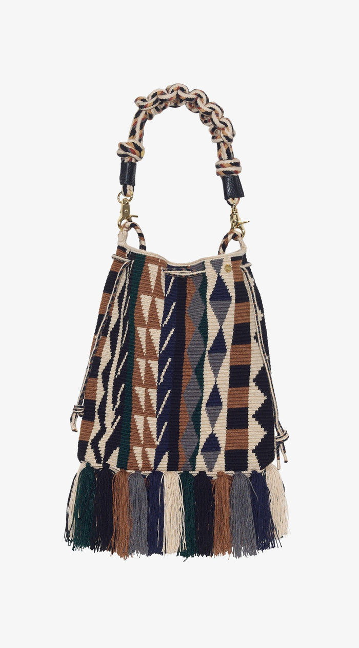 Peacock Macrame Handle Zoe Bag