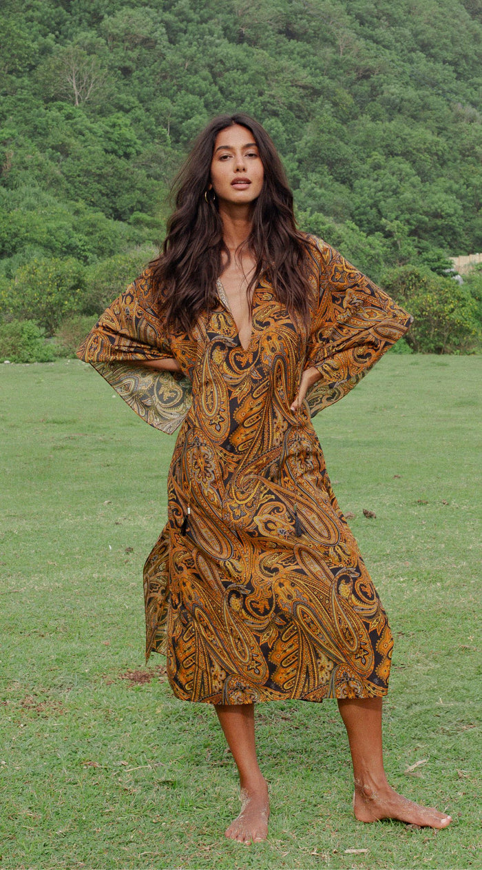 Mustique Cotton Silk Voile Kaftan