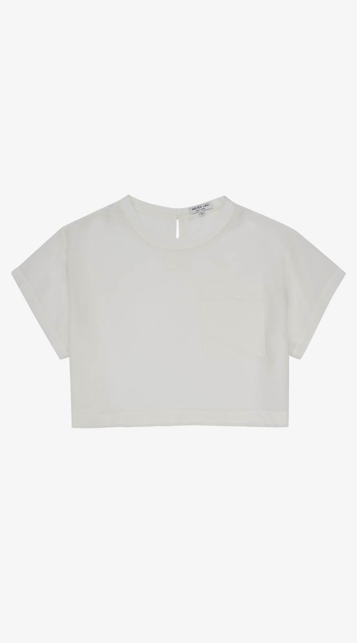 Holly Twist Silk T-shirt | White
