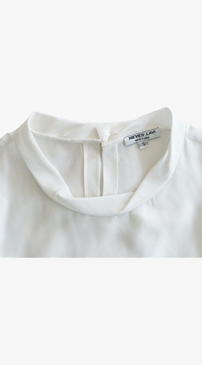 Holly Twist Silk T-shirt | White