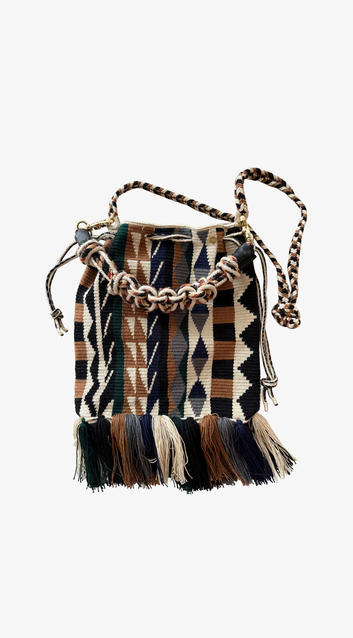 Peacock Macrame Handle Zoe Bag