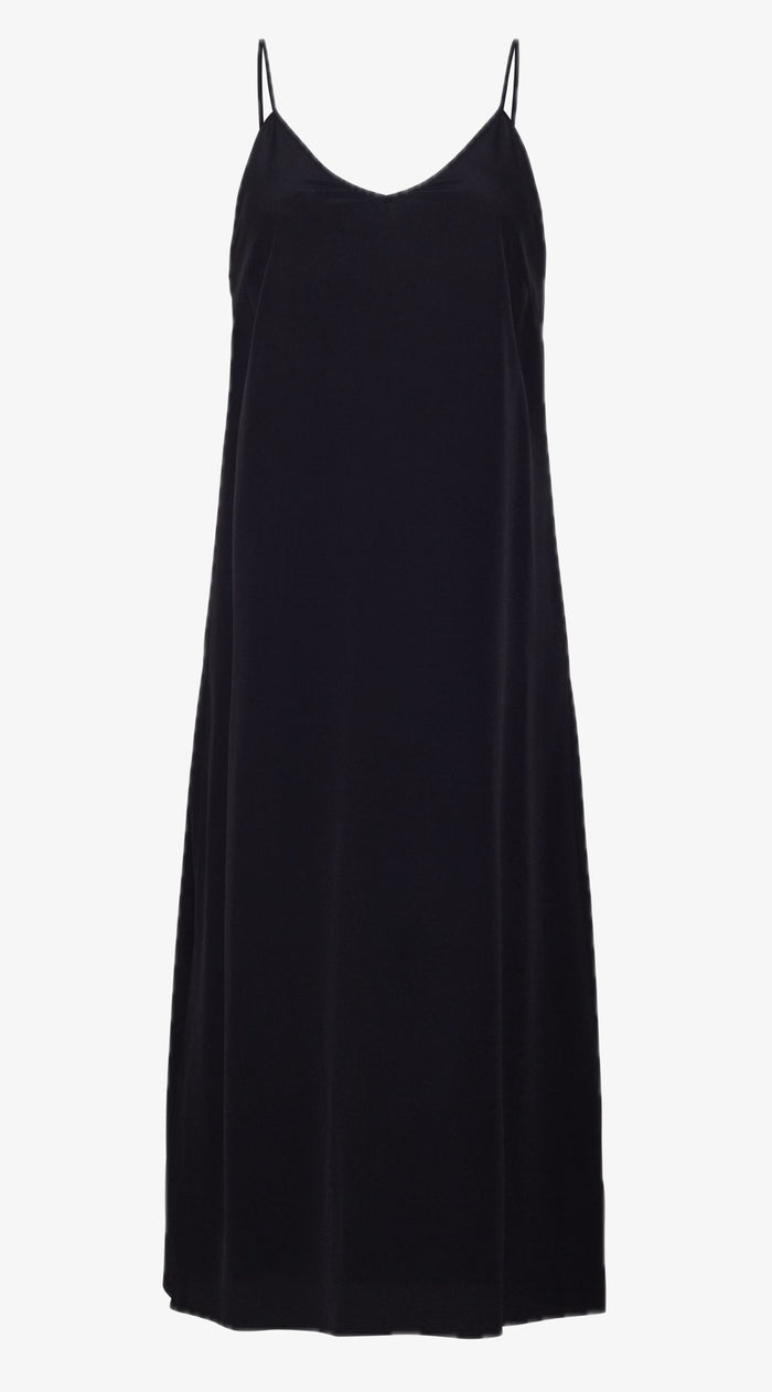Lucia Silk Slip Dress | Black