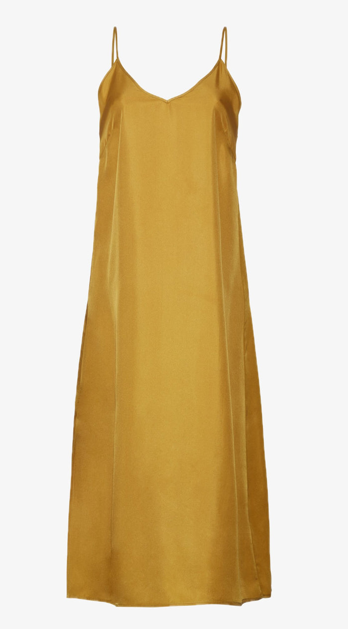 Lucia Silk Slip Dress | Gold
