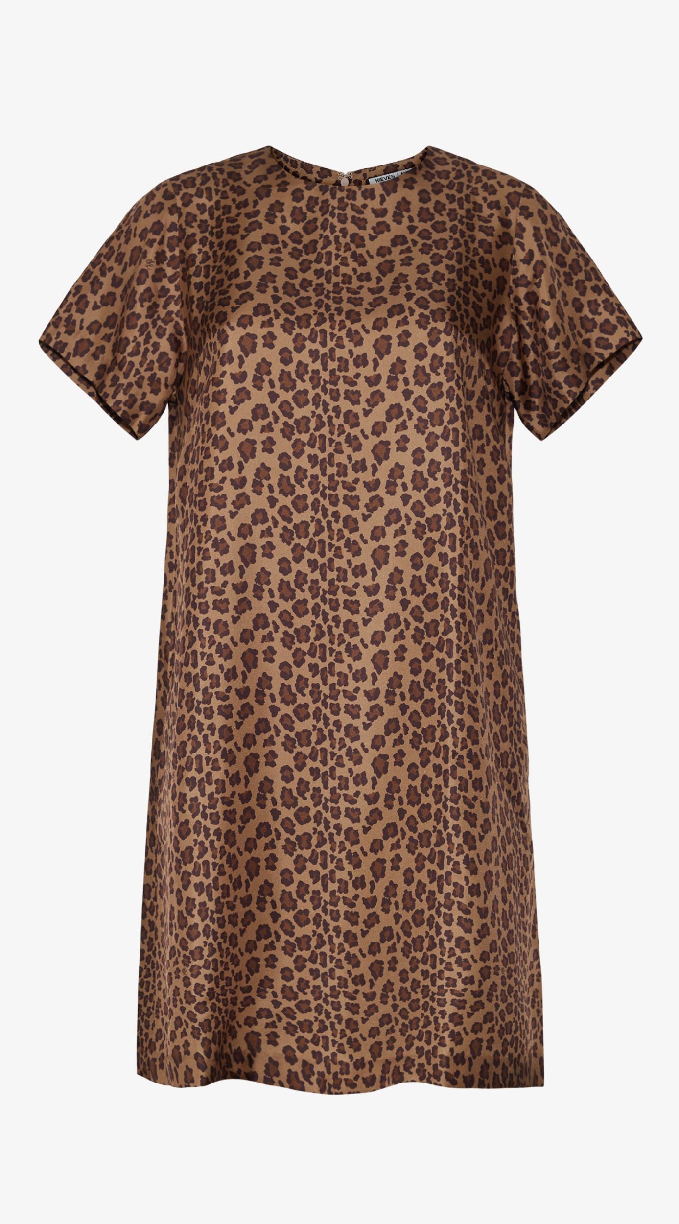 Porcia Silk T-shirt Dress Panthera – Nieves Lavi