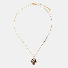 Black Gold Hamsa Necklace
