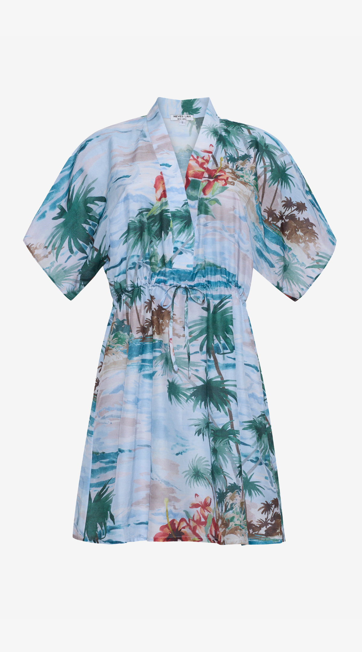 Zohra Silk Cotton Mini Kaftan | Isla