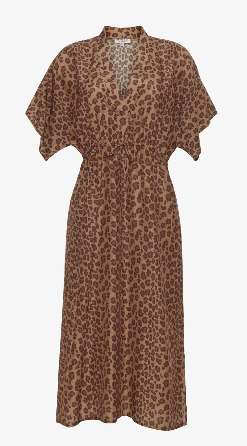 Daphne Silk Cotton Kaftan | Leopard