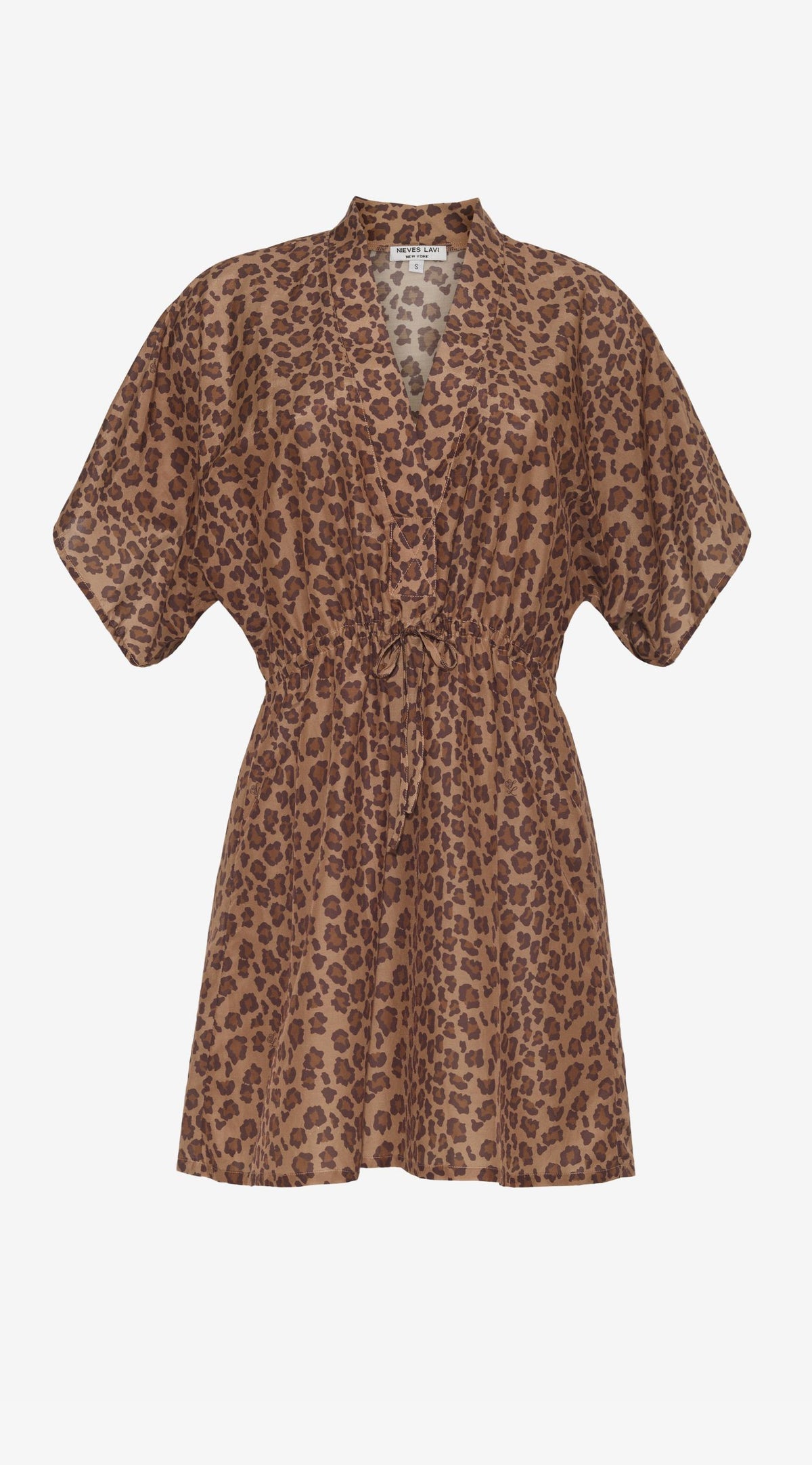 Zohra Silk Cotton Mini Kaftan | Leopard