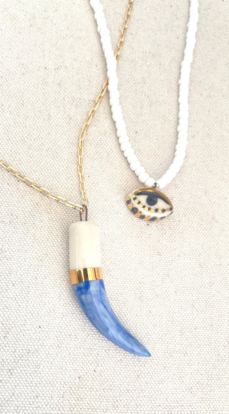 Shark Tooth Necklace | Blue