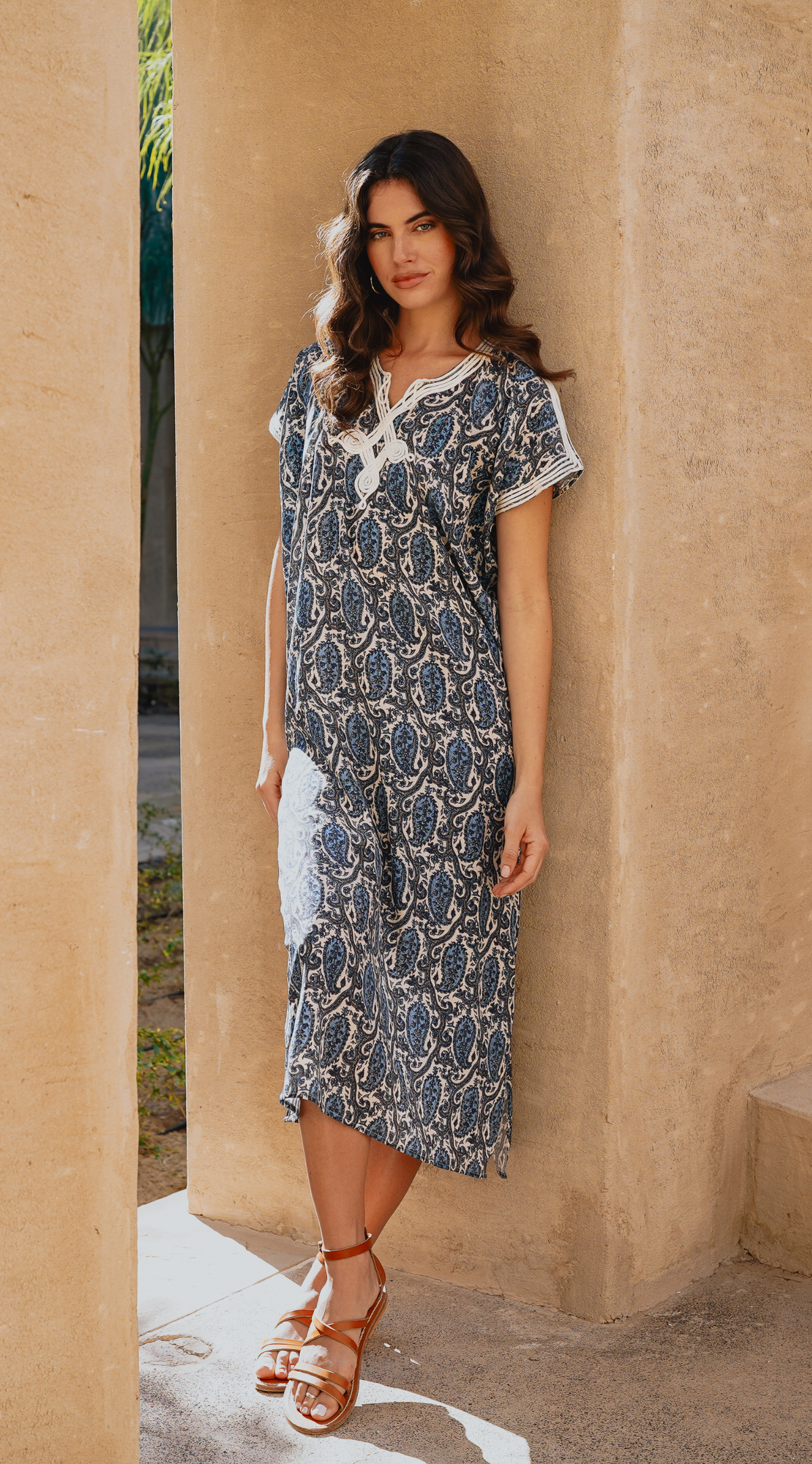 Silk Zineb Kaftan | Shiva Blue