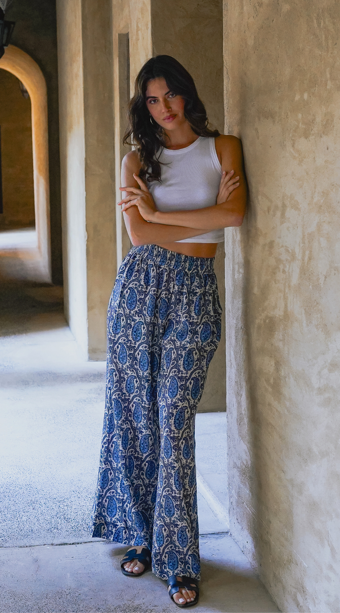 Wide Leg Pants | Shiva Blue