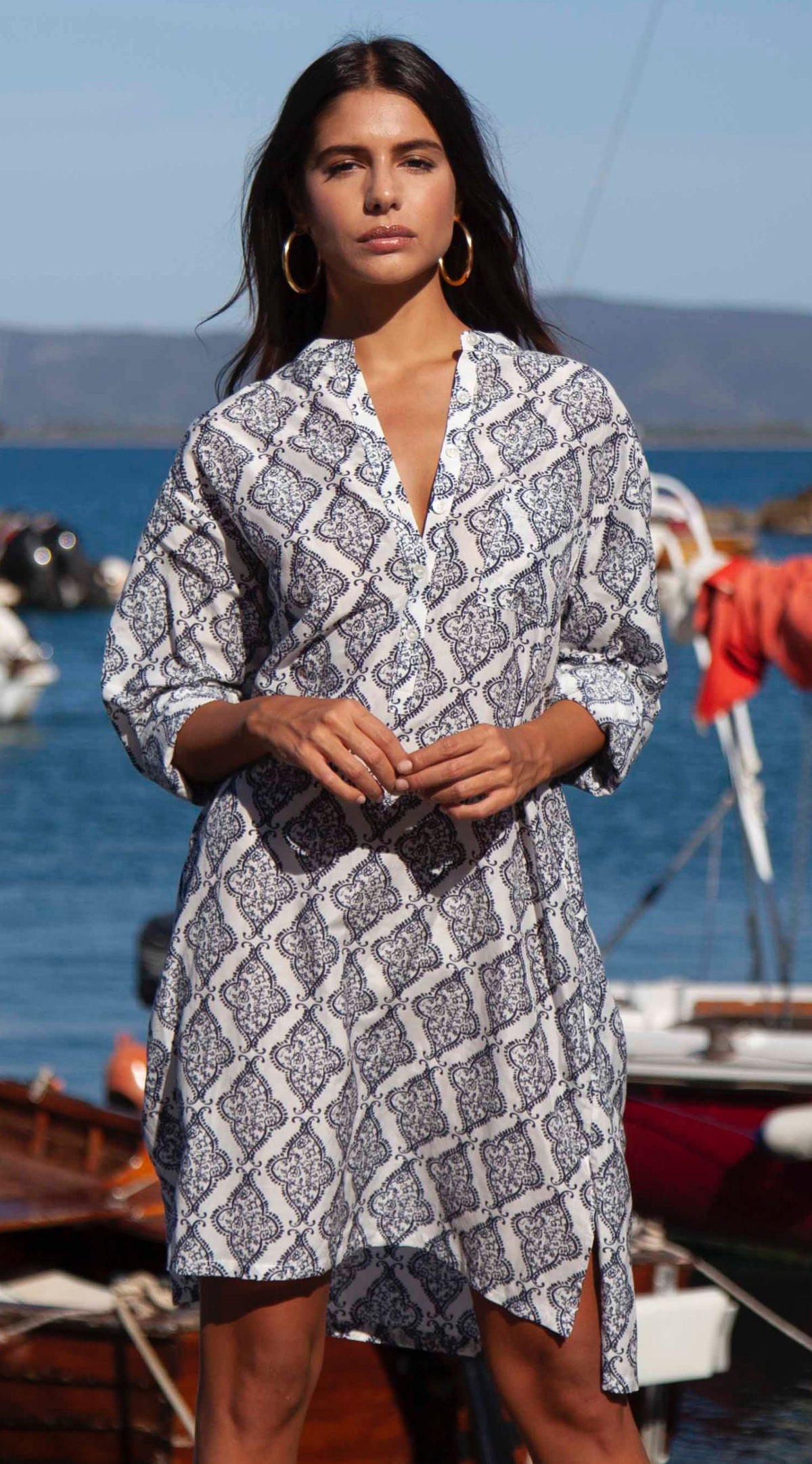 Giulietta Shirt Dress | Cote d'Azur Print