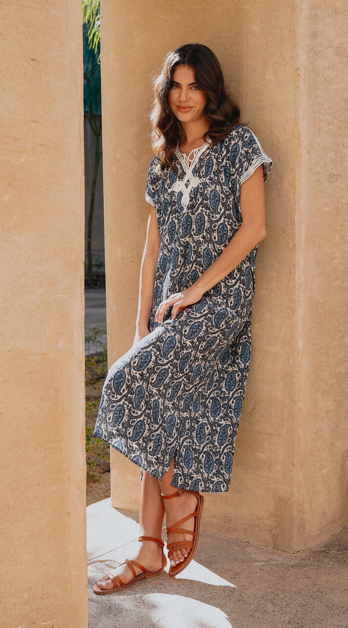 Silk Zineb Kaftan | Shiva Blue