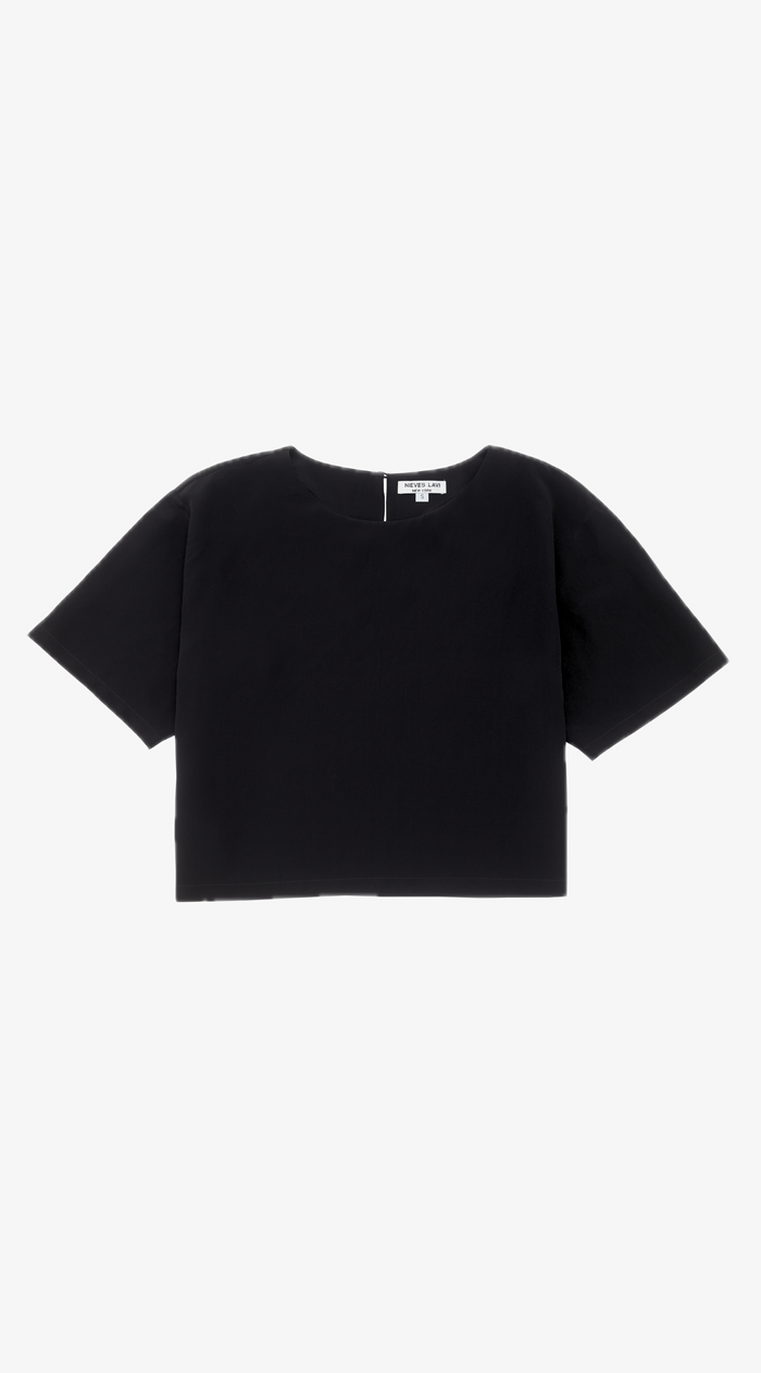 Silk Cropped Top | Black