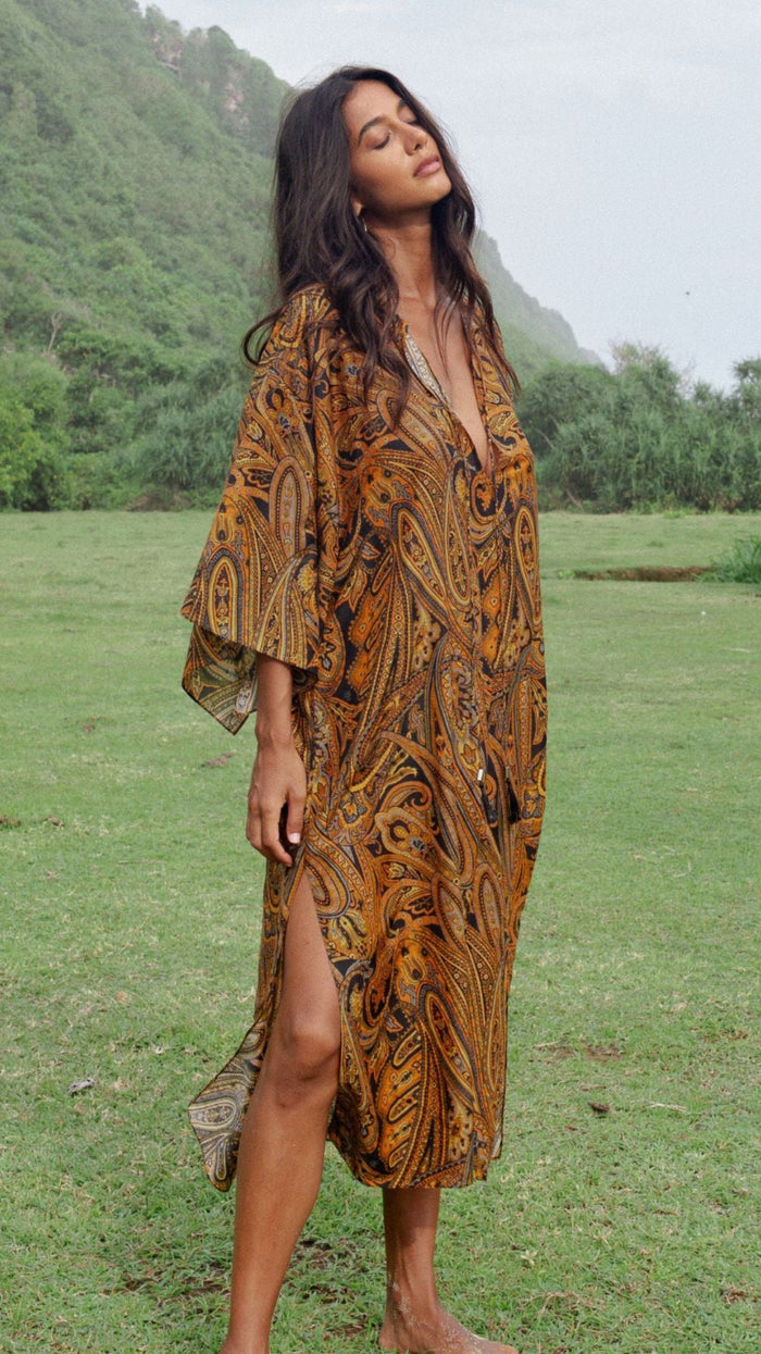 Mustique Cotton Silk Voile Kaftan