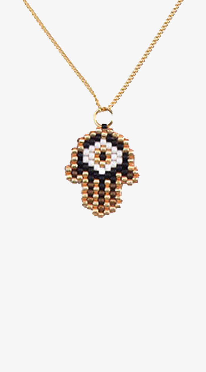 Black Gold Hamsa Necklace