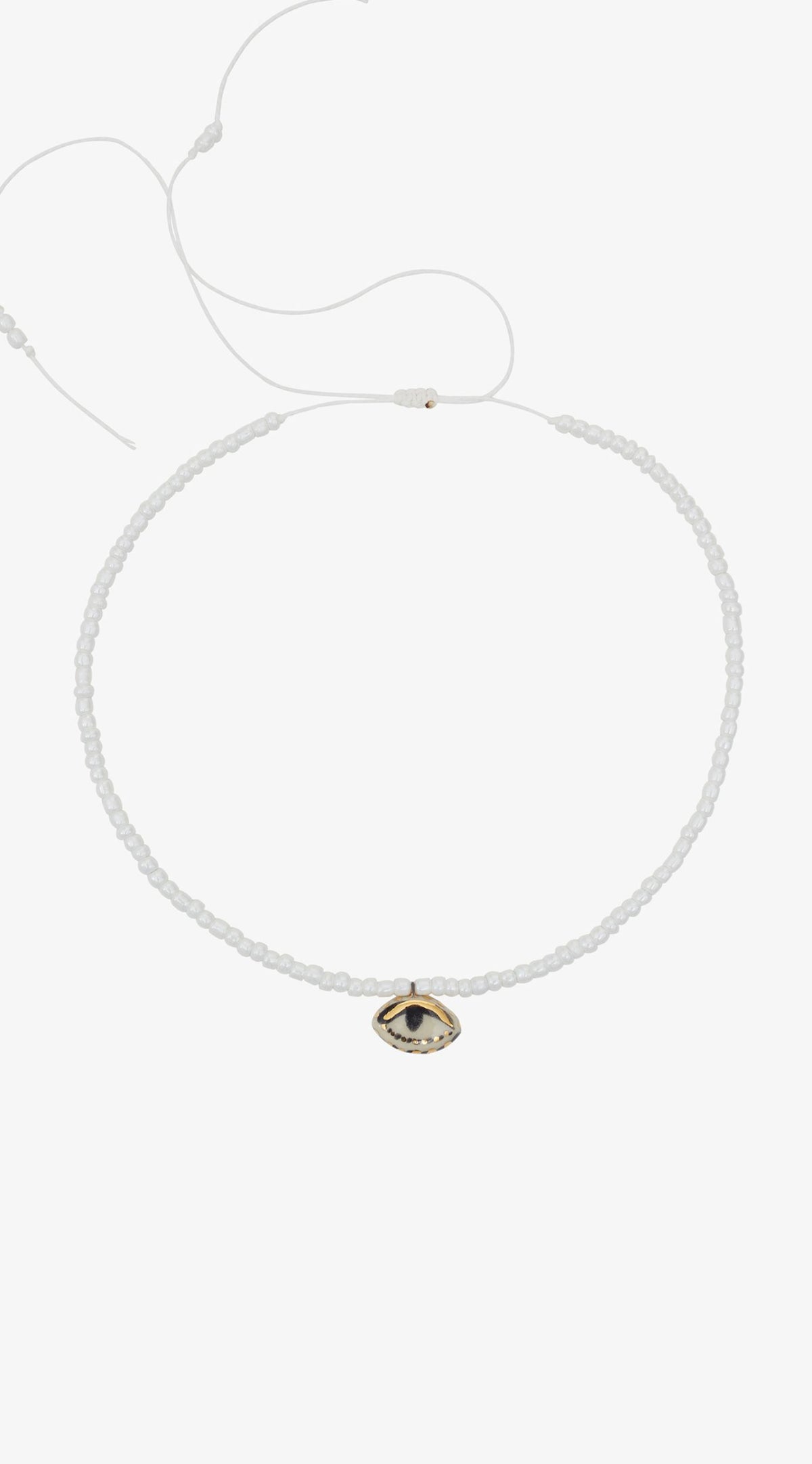 Not So Evil Eye Necklace | Pearl White