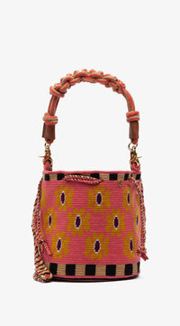 Peach Pink Macrame Strap Mitra Bag