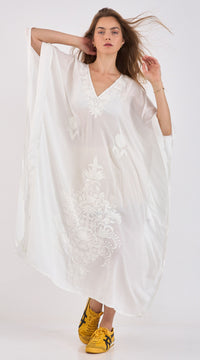 Kashmir Kaftan Dress | White