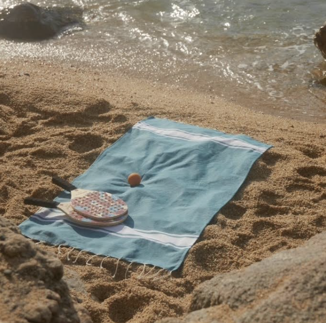 Canard Blue Herringbone Fouta