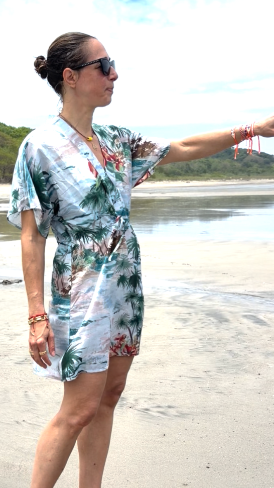 Zohra Silk Cotton Mini Kaftan | Isla