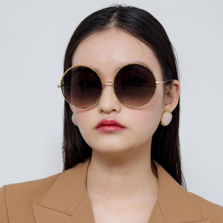 Gold/Pink/Brown Geranium Sunglasses