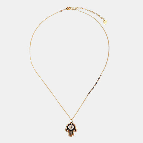 Black Gold Hamsa Necklace