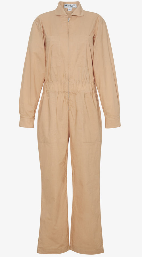 Amelia Jumpsuit in Sand_front