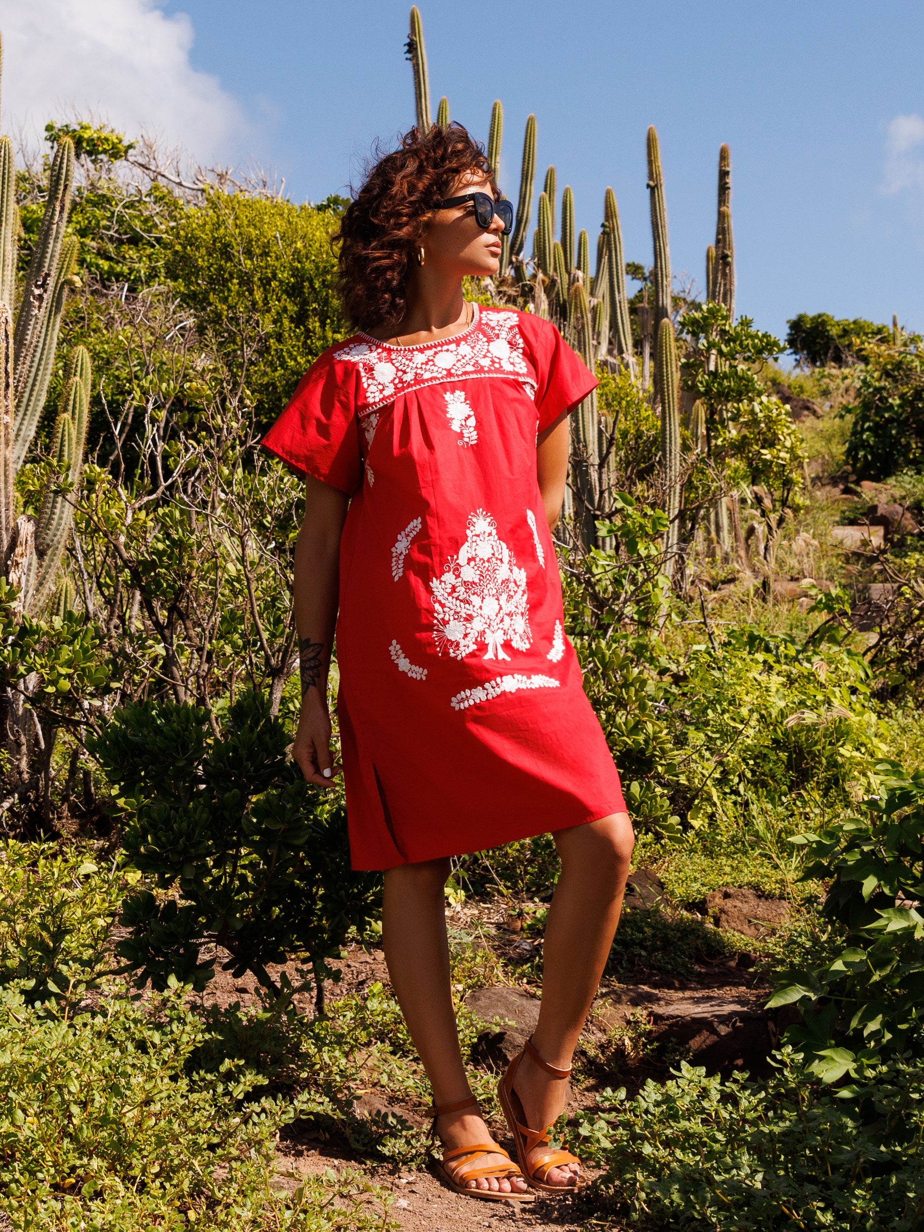 Margarita Kaftan Dress | Red