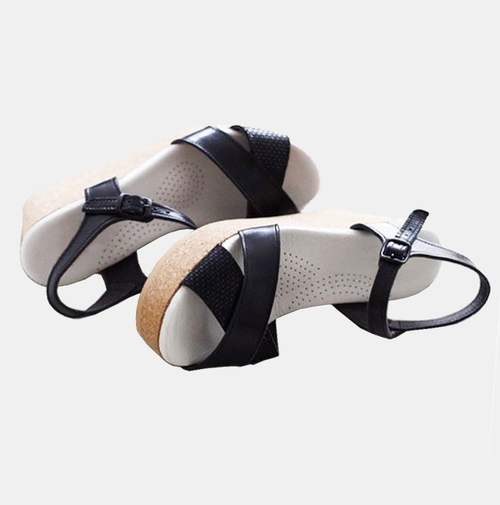 Holly Black Wedge Sandals